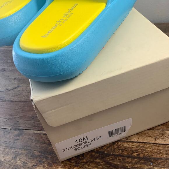 J/Slides SQUISH Turquoise/Yellow EVA size 10 - Picture 5 of 6